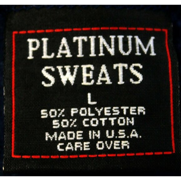 Hand Decorated Navy Sweatshirt Plaid 3D Bow Painted Design Women L Platinum Swea - Picture 6 of 7